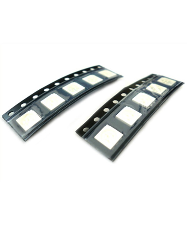10 PZ Led SMD 5050 PLCC-6 Blu Blue 3V 0,2W 3 Chips