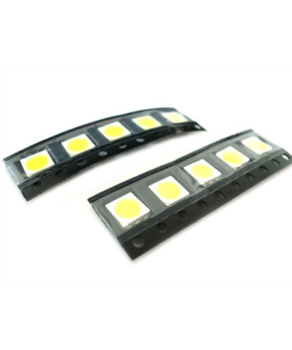 10 PZ Led SMD 5050 PLCC-6 Bianco Freddo 6000K 18 Lm 3V 0,2W 3 Chips