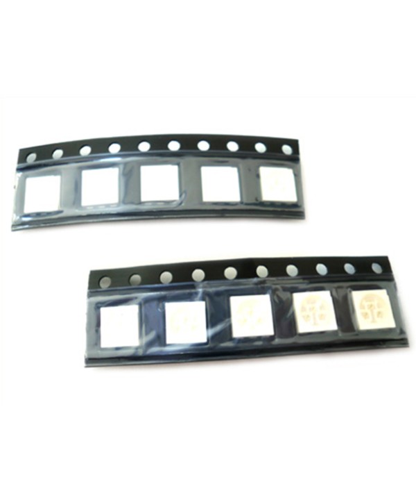 10 PZ Led SMD 5050 PLCC-6 Rosso Red 3V 0,2W 3 Chips