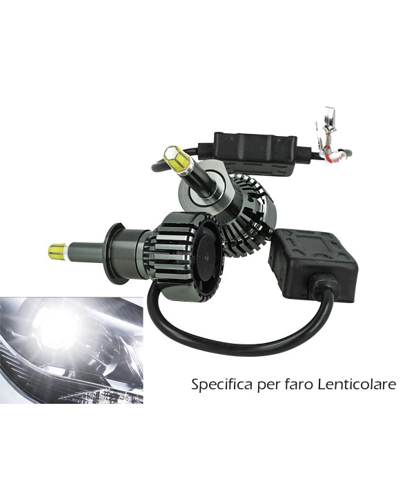 Kit Full Led Canbus H1 38W Reale Canbus 12V 24V Luce 360 Gradi Per Faro Lenticolare Ventola Silenzioso 4500 lm