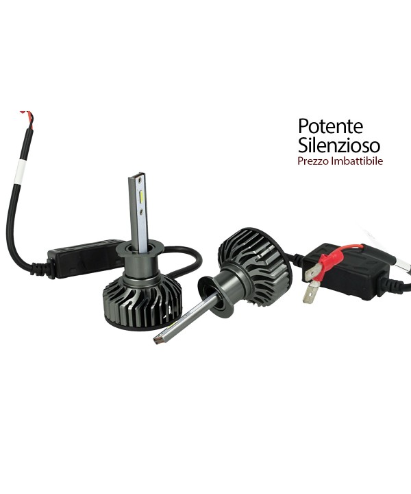 Kit Full Led Cob H1 26W Reale 12V Con Ventola Raffrenddamento Silenziosa Attacco Regolabile 2200 Lumen