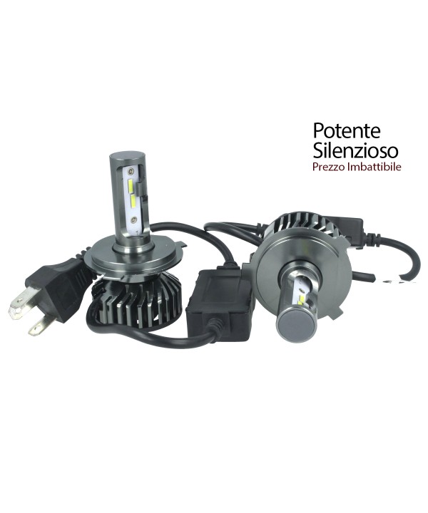 Kit Full Led Cob H4 26W Reale Bi-Led 12V Con Ventola Raffrenddamento Silenziosa Attacco Regolabile 2200 Lumen