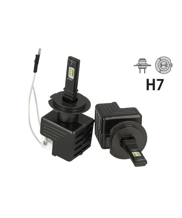 Kit Full Led Canbus H7 30W 12V Con 6 Chip Philips Lumileds ZES Super Compatto Facile Da Installare Raffredamento Ventola