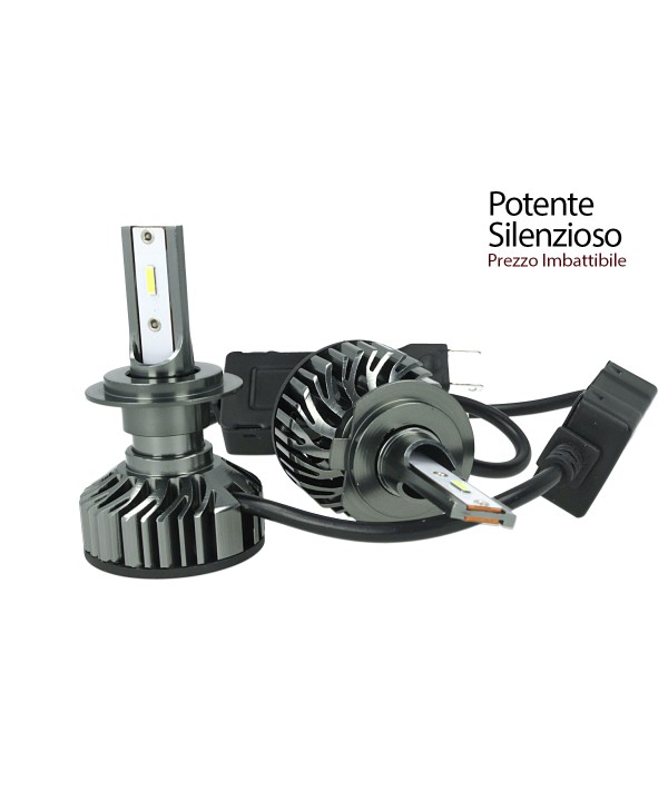 Kit Full Led Cob H7 26W Reale 12V Con Ventola Raffrenddamento Silenziosa Attacco Regolabile 2200 Lumen