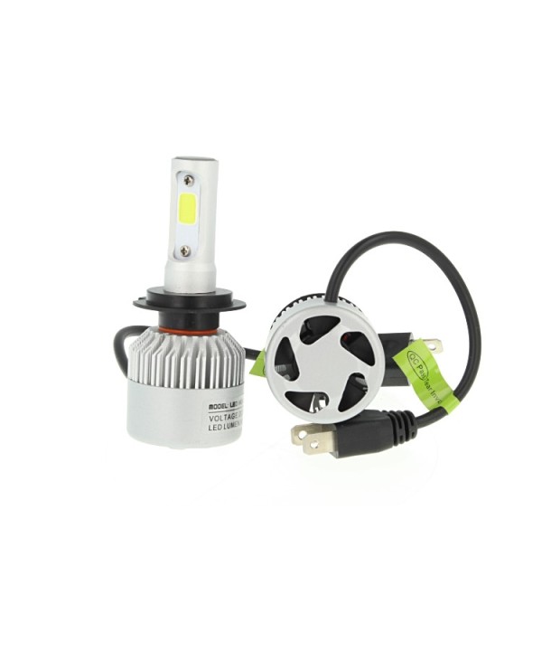 Kit Full Led Cob H7 30W Con Ventilatore 12V 24V Attacco Smontabile All In One Senza Driver 3000 Lumen