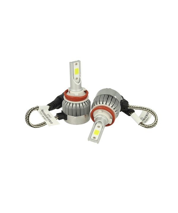 Kit Full Lampada Led Cob H8 H11 H9 20W 12V 24V Bianco 6000K Per Abbagliante e Fendinebbia Senza Driver