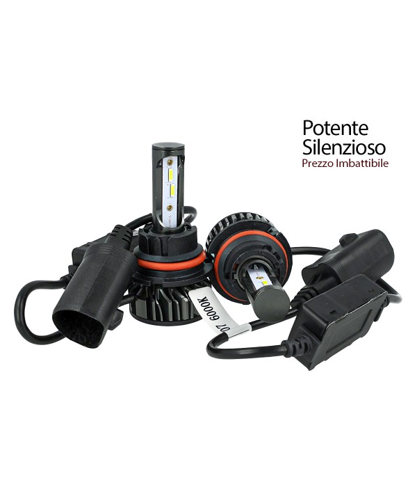 Kit Full Led Cob HB5 9007 HB1 9004 26W Reale 12V Con Ventola Raffreddamento Silenziosa Attacco Regolabile 2200 Lumen