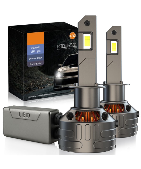 Kit Full Led Premium H1 80W 12V 24V 6000K 18000 Lumen 100% Canbus Piu Luminoso