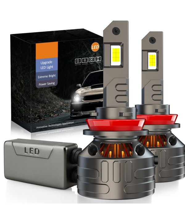 Kit Full Led Premium H8 H11 80W 12V 24V 6000K 18000 Lumen 100% Canbus Piu Luminoso