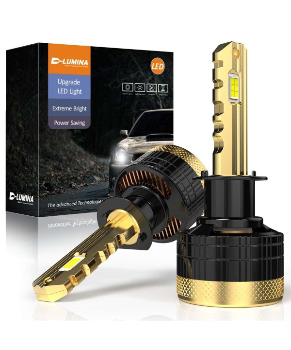 Kit Full Led Golden Key H1 120W 12000 Lumen 12V 6500K IP68 4 Volte Piu Luminoso