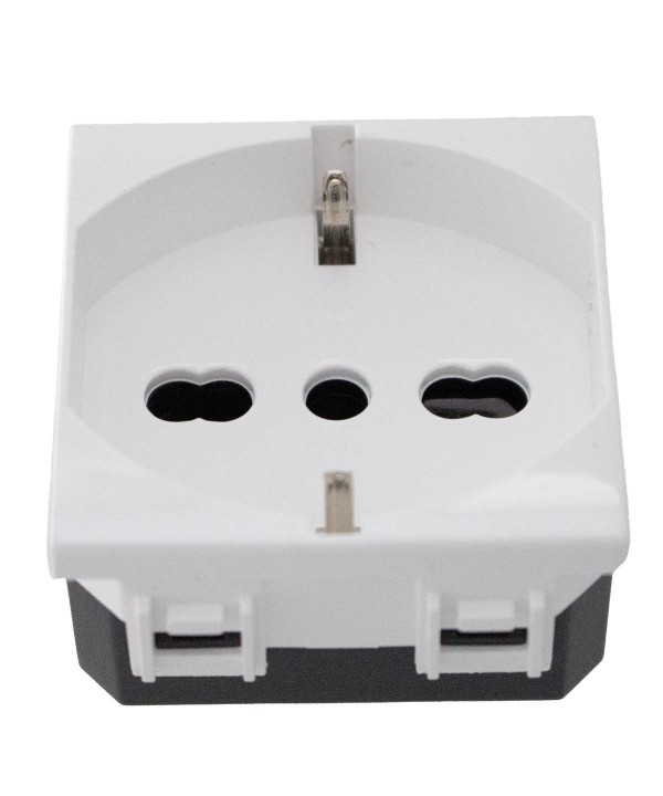 Presa Schuko 2P+T 16A Colore Bianco Compatibile Con Bticino Living e Vimar Plana