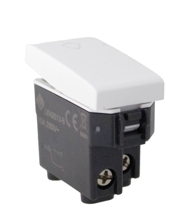 Pulsante Con Simbolo Campanello 1P 10A Colore Bianco Compatibile Con Bticino Living e Vimar Plana