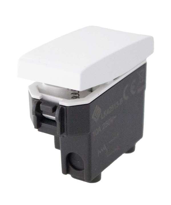 Pulsante Normalmente Aperto 1P 10A Colore Bianco Compatibile Con Bticino Living e Vimar Plana