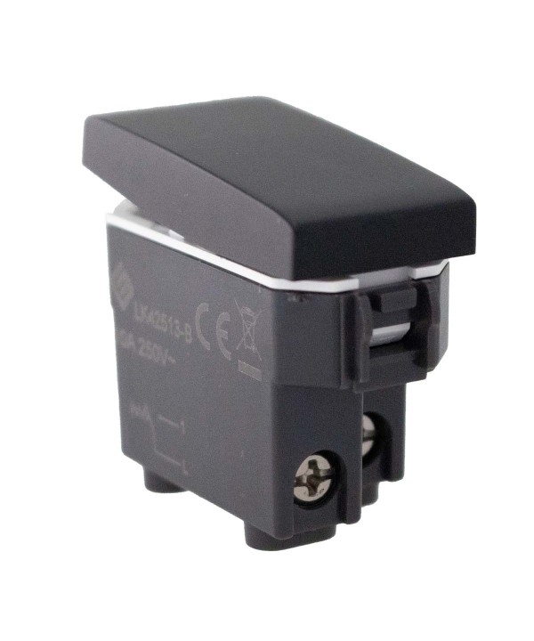 Pulsante Normalmente Aperto 1P 10A Colore Nero Compatibile Con Bticino Living e Vimar Plana