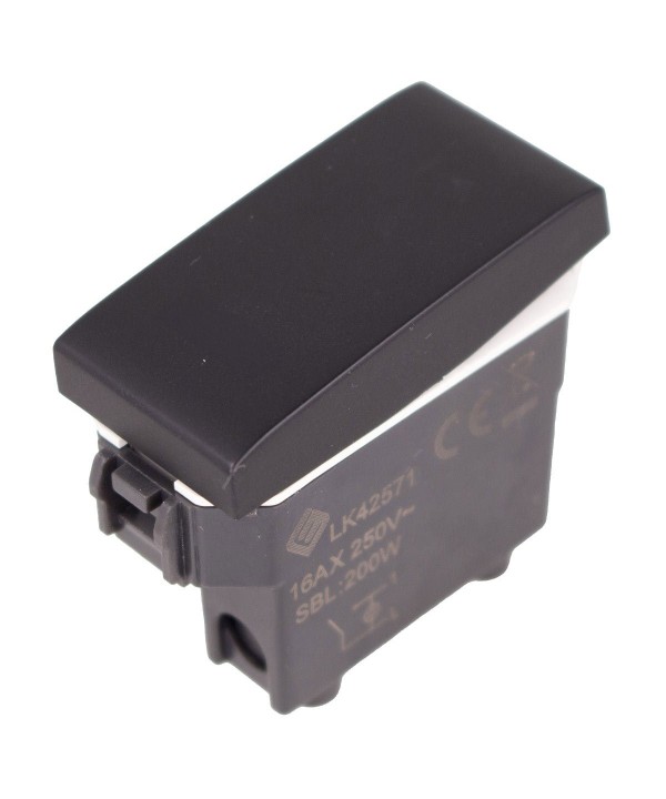 Interruttore Unipolare 1P 16A Colore Nero Compatibile Con Bticino Living e Vimar Plana
