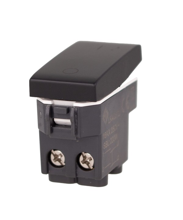 Interruttore Bipolare 2P 16A Colore Nero Compatibile Con Bticino Living e Vimar Plana