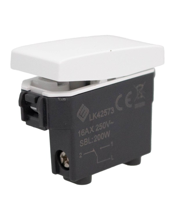 Deviatore 1P 16A Colore Bianco Compatibile Con Bticino Living e Vimar Plana