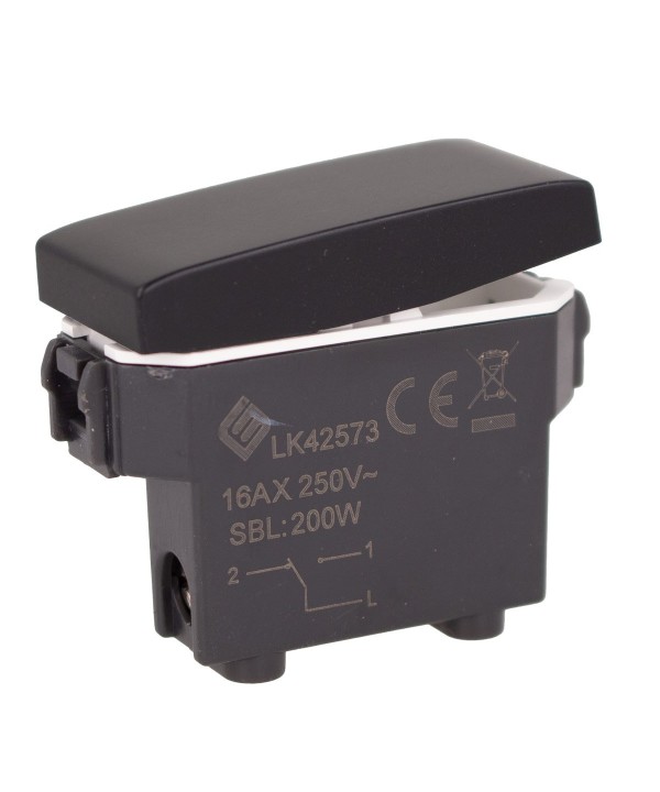 Deviatore 1P 16A Colore Nero Compatibile Con Bticino Living e Vimar Plana