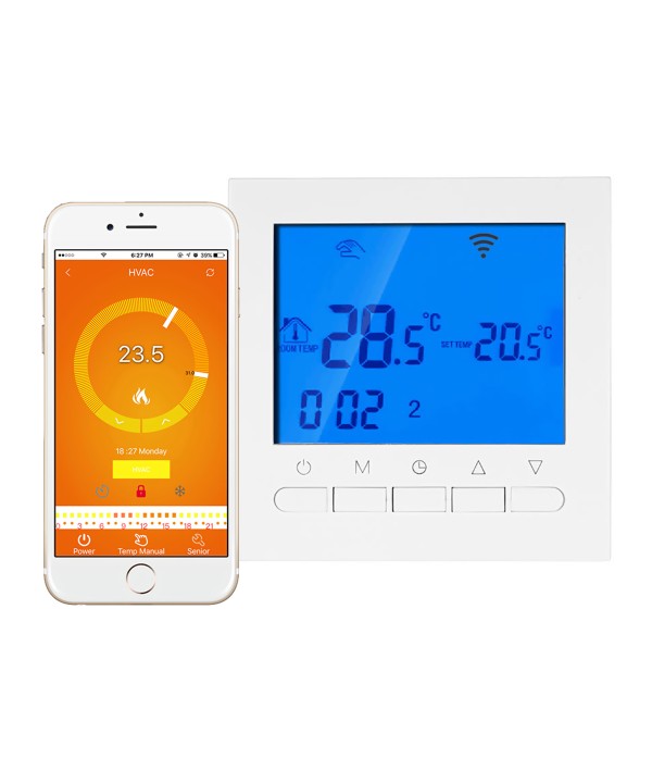 Termostato Digitale Per Riscaldamento Elettrico Stufa Calorifero WiFi Compatibile Con Amazon Alexa Echo e Google Home 16A 220V