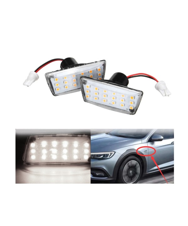 Kit Freccia Laterale a Led Side Marker Lente Trasparente Luce Bianco Per Opel Vauxhall Adam Astra H J D Insignia Meriva B Zafira Chevrolet Cruze J300