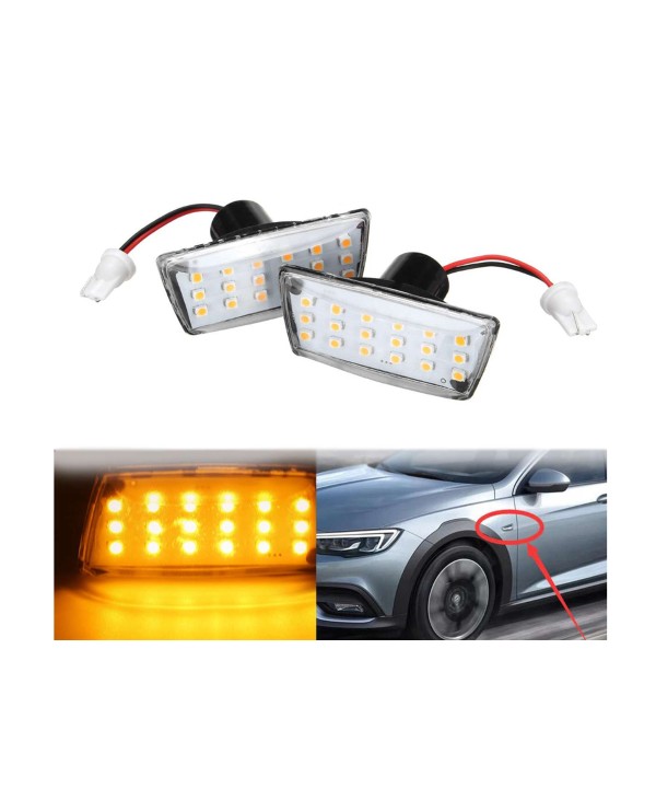 Kit Freccia Laterale a Led Side Marker Lente Trasparente Luce Arancione Per Opel Vauxhall Adam Astra H J D Insignia Meriva B Zafira Chevrolet Cruze J300