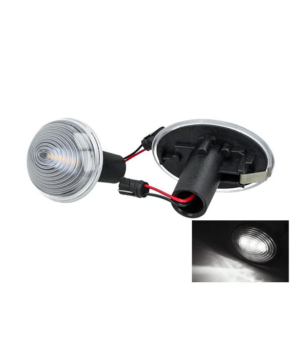 Kit Freccia Laterale a Led Side Marker Lente Trasparente Luce Bianco Per Mini R56 R57 R58 R59 2007-2013