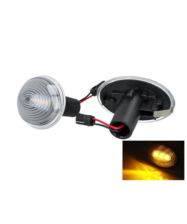 Kit Freccia Laterale a Led Side Marker Lente Trasparente Luce Arancione Per Mini R56 R57 R58 R59 2007-2013