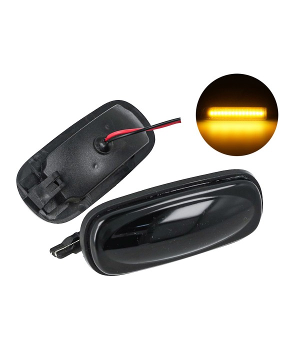 Kit Freccia Laterale a Led Side Marker Lente Nero Fume Luce Arancione Per Land Rover Discovery 2 Freelander 1 XGB100310L