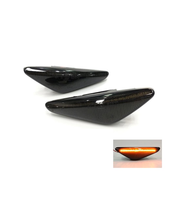 Kit Freccia Laterale a Led Side Marker Lente Nero Fume Luce Arancione Per BMW X5 E70 X3 F25 X6 E71 E46 63137171008
