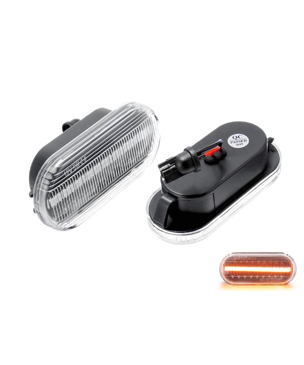 Kit Freccia Laterale a Led Side Marker Lente Trasparente Luce Arancione Per VW Golf 3 4 Passat Polo Sharan Seat Ibiza Skoda Octavia Ford C-Max Fiesta Focus