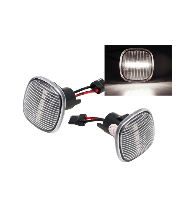 Kit Freccia Laterale a Led Side Marker Lente Trasparente Luce Bianco Per Audi A3 8L 1997-2003 A4 8D 1994-2001 OEM 185327812