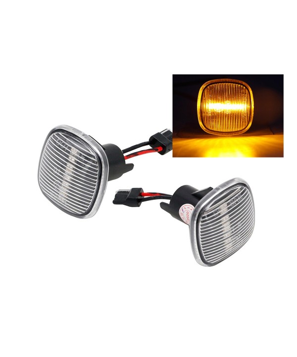 Kit Freccia Laterale a Led Side Marker Lente Trasparente Luce Arancione Per Audi A3 8L 1997-2003 A4 8D 1994-2001 OEM 185327812
