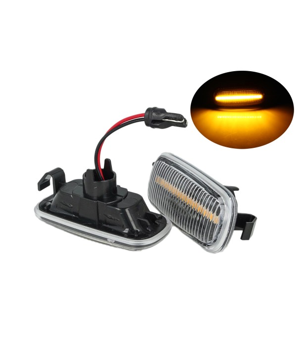 Kit Freccia Laterale a Led Side Marker Lente Trasparente Luce Arancione Per Audi A3 S3 8P A4 S4 RS4 B6 B7 B8 A6 S6 RS6 C5 C7 OEM 8N0949127A