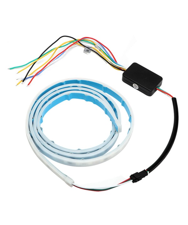 Kit Tubo Striscia Led Per Baule Cofano Posteriore Auto 120cm Freccia Dinamica Arancione Luci Posizione Stop Posteriore Rosso Retromarcia RGB