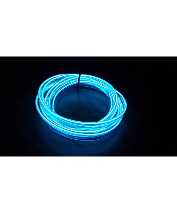 Stringa EL Striscia Neon Led Blue 5 Metri Flessibile Tagliabile Luce Decorativa Atmosfera Per Interno Auto Camion Camper Sfilata Moda