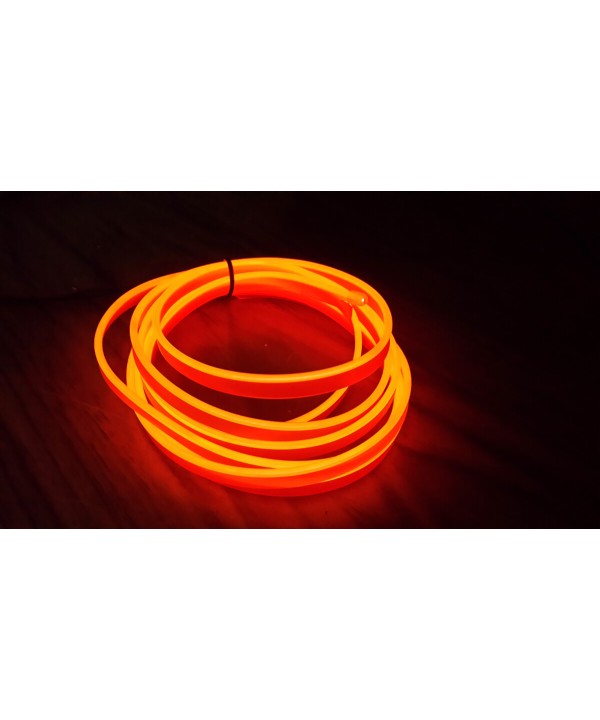 Stringa EL Striscia Neon Led Arancione 5 Metri Flessibile Tagliabile Luce Decorativa Atmosfera Per Interno Auto Camion Camper Sfilata Moda