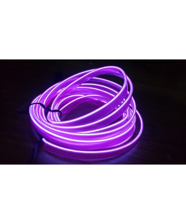 Stringa EL Striscia Neon Led Viola 5 Metri Flessibile Tagliabile Luce Decorativa Atmosfera Per Interno Auto Camion Camper Sfilata Moda