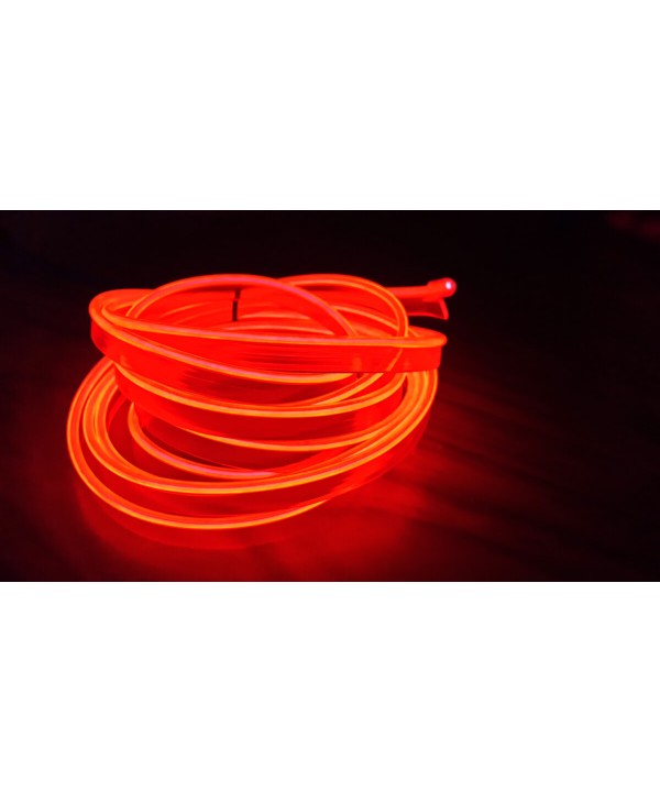Stringa EL Striscia Neon Led Rosso 5 Metri Flessibile Tagliabile Luce Decorativa Atmosfera Per Interno Auto Camion Camper Sfilata Moda