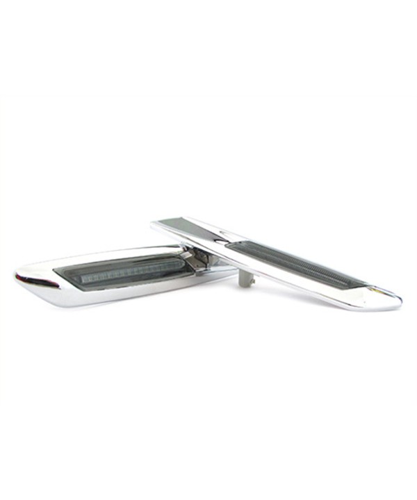 Kit Freccia Laterale a Led Side Marker Argento Cromato Lente Fume BMW E81 E82 E87 E88 E90 E91 E92 E93 E60 E61 F10