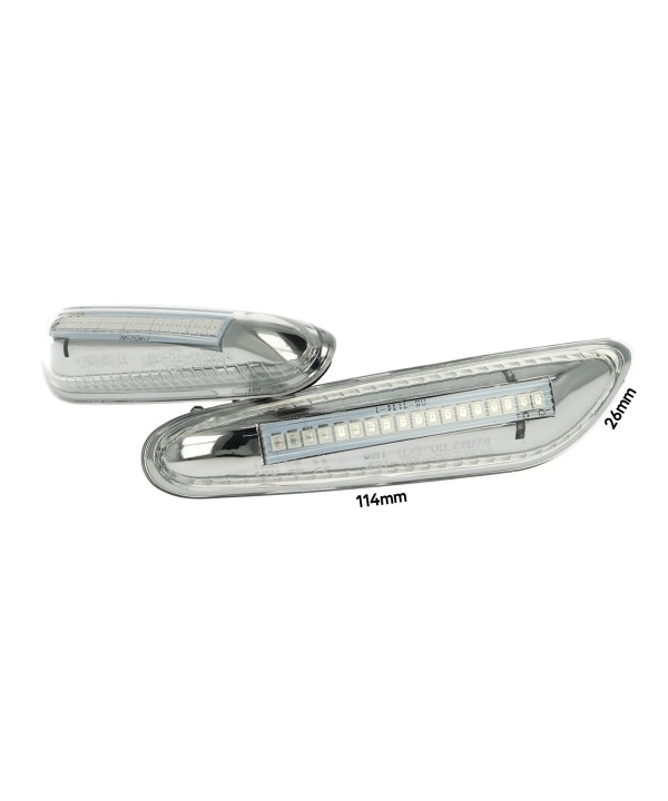 Kit Freccia Laterale a Led Side Marker Lente Trasparente 12V 5W BMW E46 E36 E90 E91 E60 E61 E81 E82 E87 E88 E92 E93 X1 E84 X3 E83 X5 E53