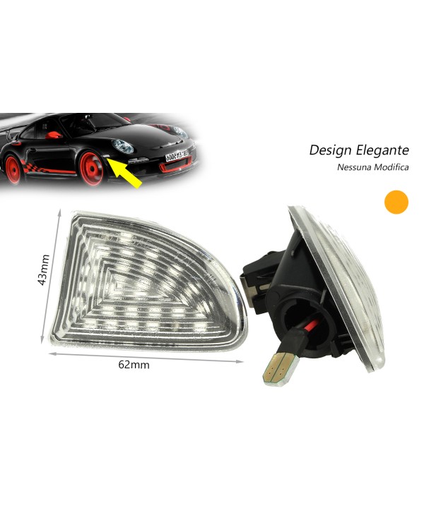 Kit Freccia Laterale a Led Side Marker Lente Trasparente Mercedes Benz Smart Fortwo W451 Coupe Cabrio OEM 4519067700C40A 4519067800C40A
