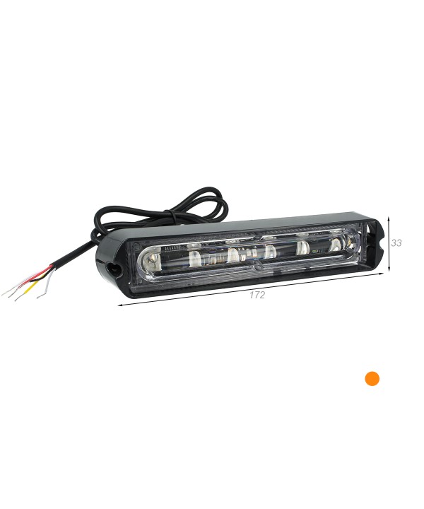 Lampada Luce Lampeggiante Led Strobo Arancione 12V 24V 6W Smd 3535 Segnalazione Emergenza Per Auto Trattore IP65
