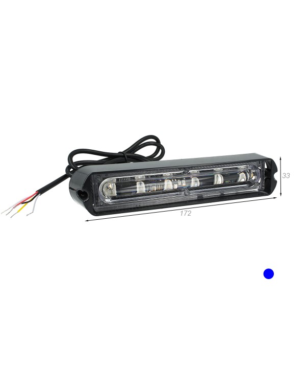 Lampada Luce Lampeggiante Led Strobo Blu 12V 24V 6W Smd 3535 Segnalazione Emergenza Per Auto Trattore IP65