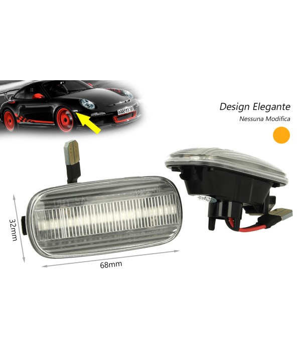 Kit Freccia Laterale a Led Side Marker Dinamica Lente Trasparente Audi A3 S3 A4 S4 RS4 A6 S6 RS6 OEM 8E0949127