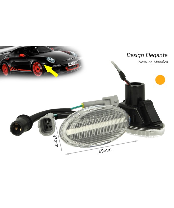 Kit Freccia Laterale a Led Side Marker Dinamica Lente Trasparente Mazda 2 3 5 MPV OEM GJ6A-51-120E