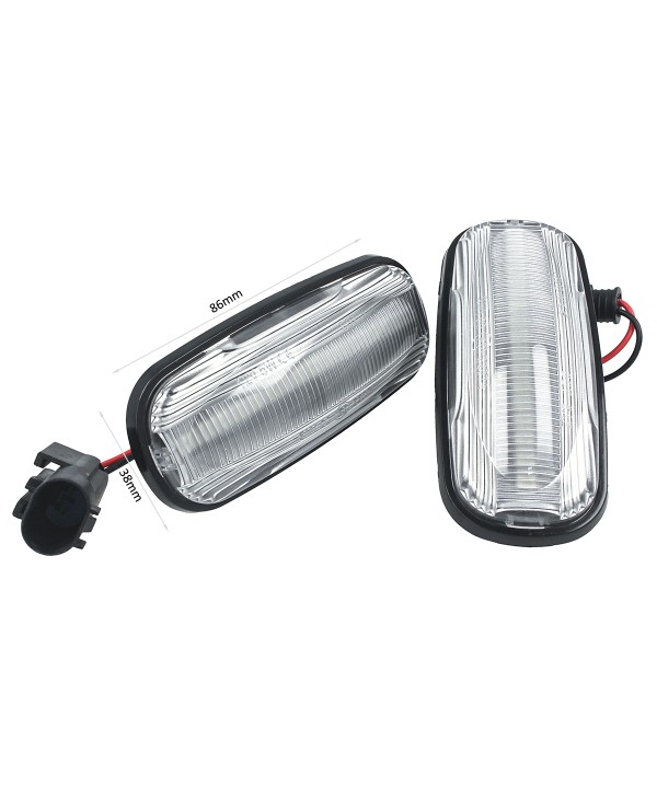 Kit Freccia Laterale a Led Side Marker Dinamica Lente Trasparente Land Rover Discovery 2 Defender Freelander 1 OEM XGB000030L