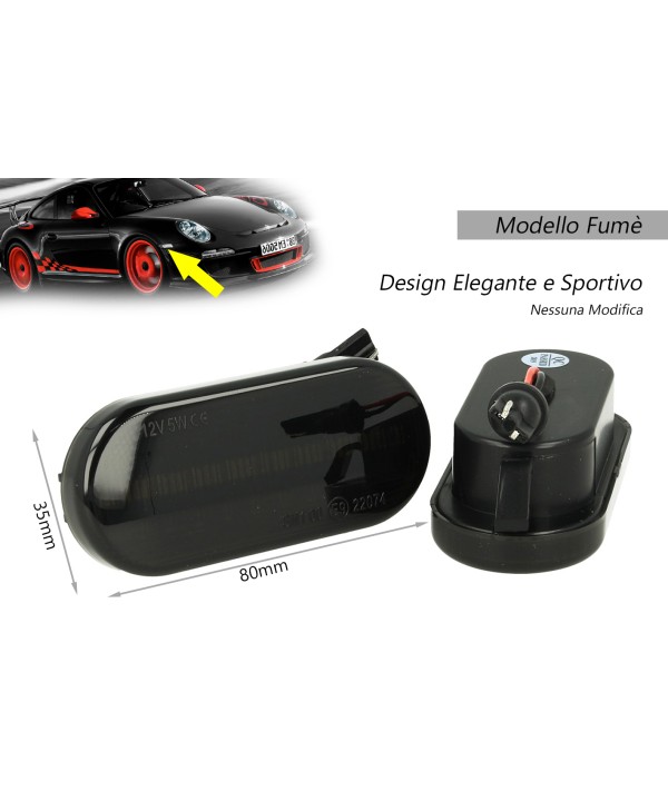 Kit Freccia Laterale a Led Side Marker Dinamica Lente Fume Ford Focus MK2 C-Max Fiesta Fusion Galaxy OEM 4M5A13K309AA