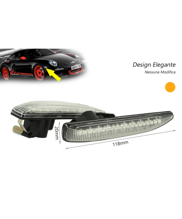 Kit Freccia Laterale a Led Side Marker Dinamica Lente Trasparente BMW Serie 7 E65 E66 E67 2001-2008 OEM 63137164757