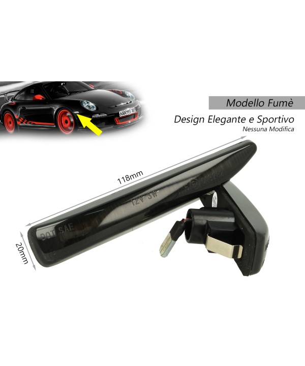 Kit Freccia Laterale a Led Side Marker Dinamica Lente Fume BMW Serie 7 E65 E66 E67 2001-2008 OEM 63137164757