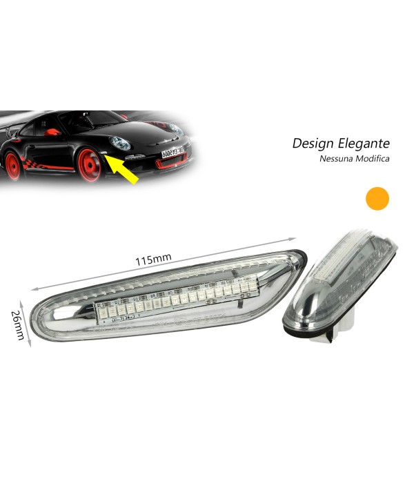 Kit Freccia Laterale a Led Side Marker Dinamica Lente Trasparente BMW E46 E36 E90 E91 E60 E61 E81 E82 E87 E88 E92 E93 X1 E84 X3 E83 X5 E53